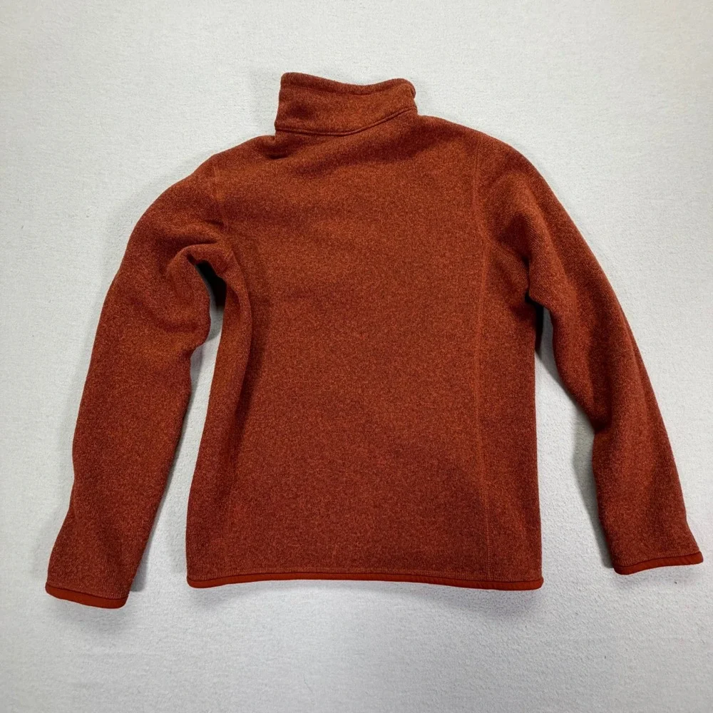 Patagonia Better Sweater 1/4 Zip Fleece Pullover Rust Orange Kids XXL Women's XS